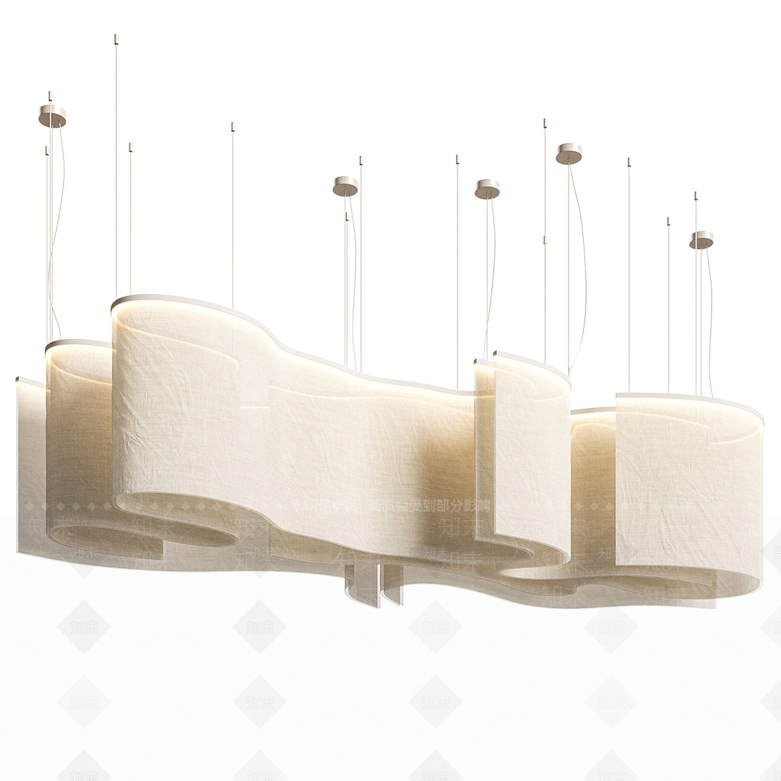 现代欧式客厅吊灯3D模型下载【ID:1203524457】