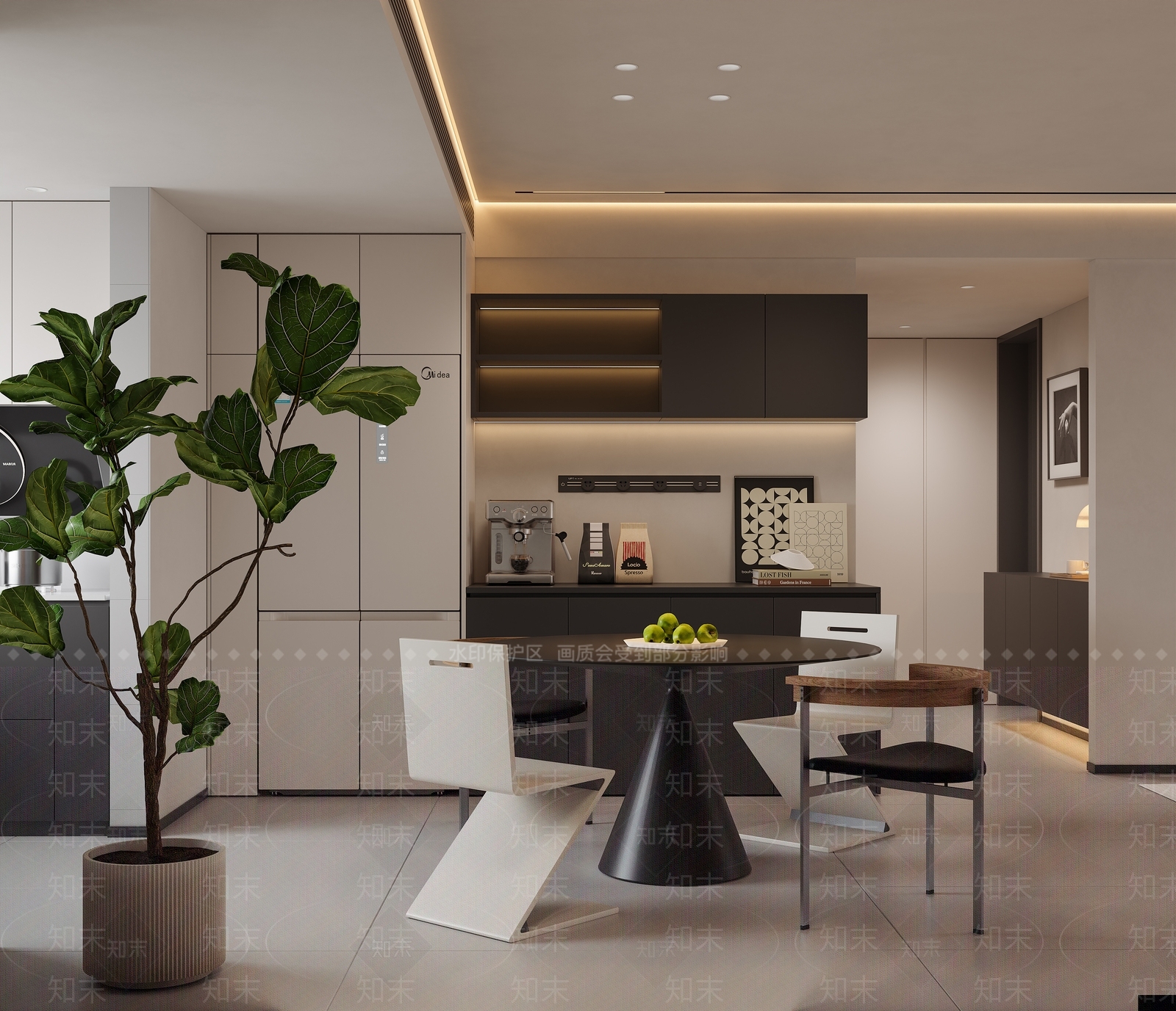 现代客餐厅3D模型下载【ID:1221493528】