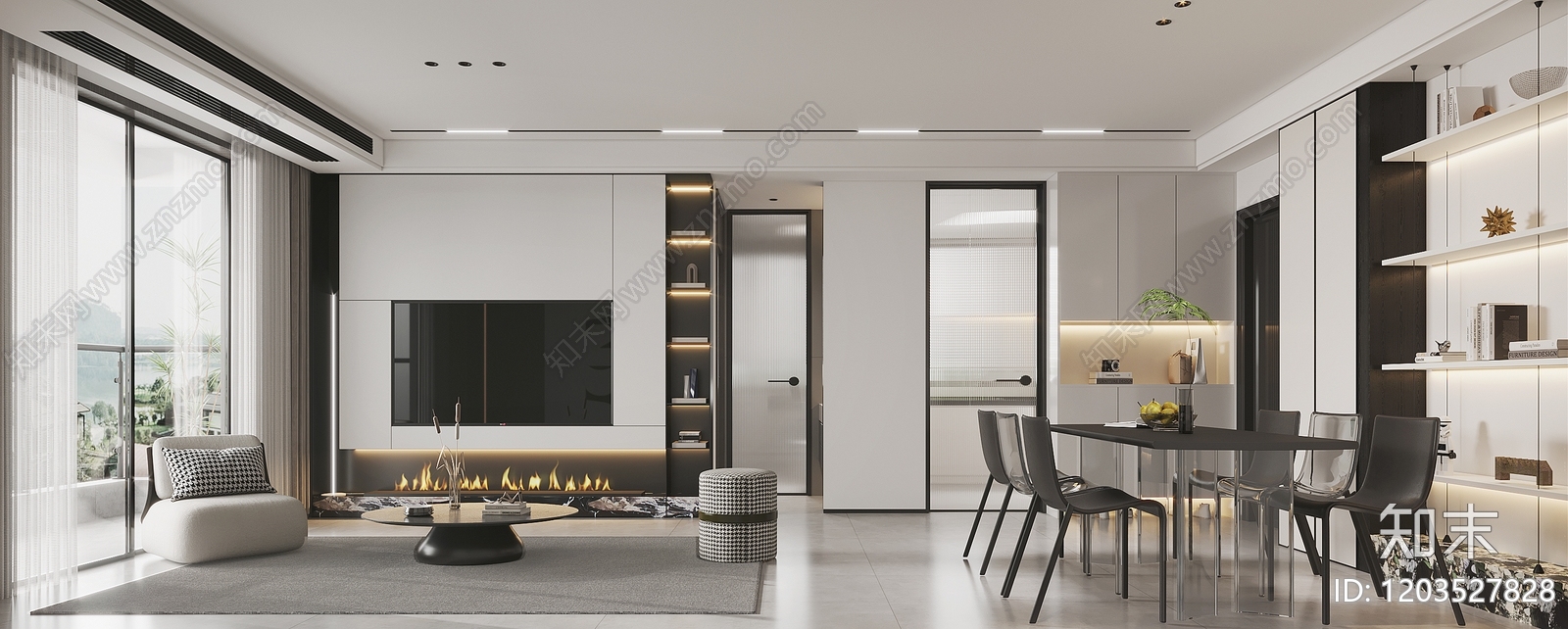 小户型平层施工图下载【ID:1203527828】