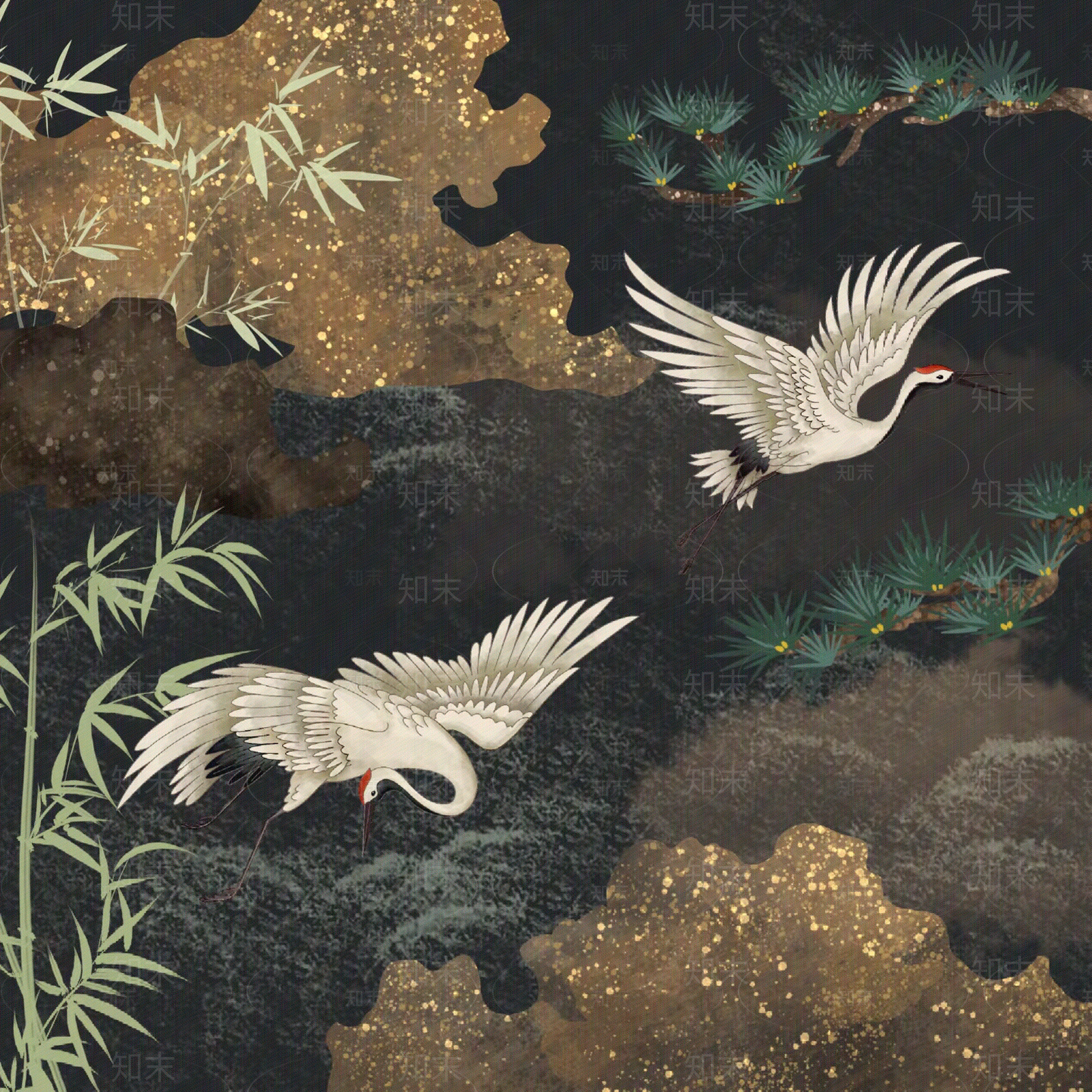 中式中古装饰画贴图下载【ID:1203529398】_【知末网贴图库】