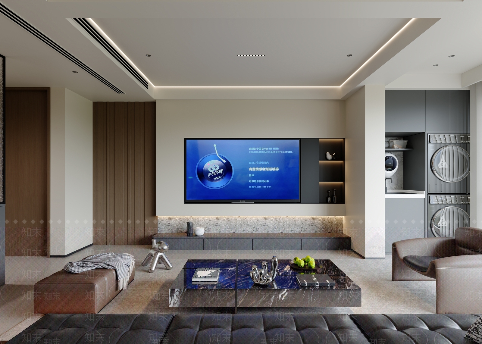 现代家居客厅3D模型下载【ID:1203533512】