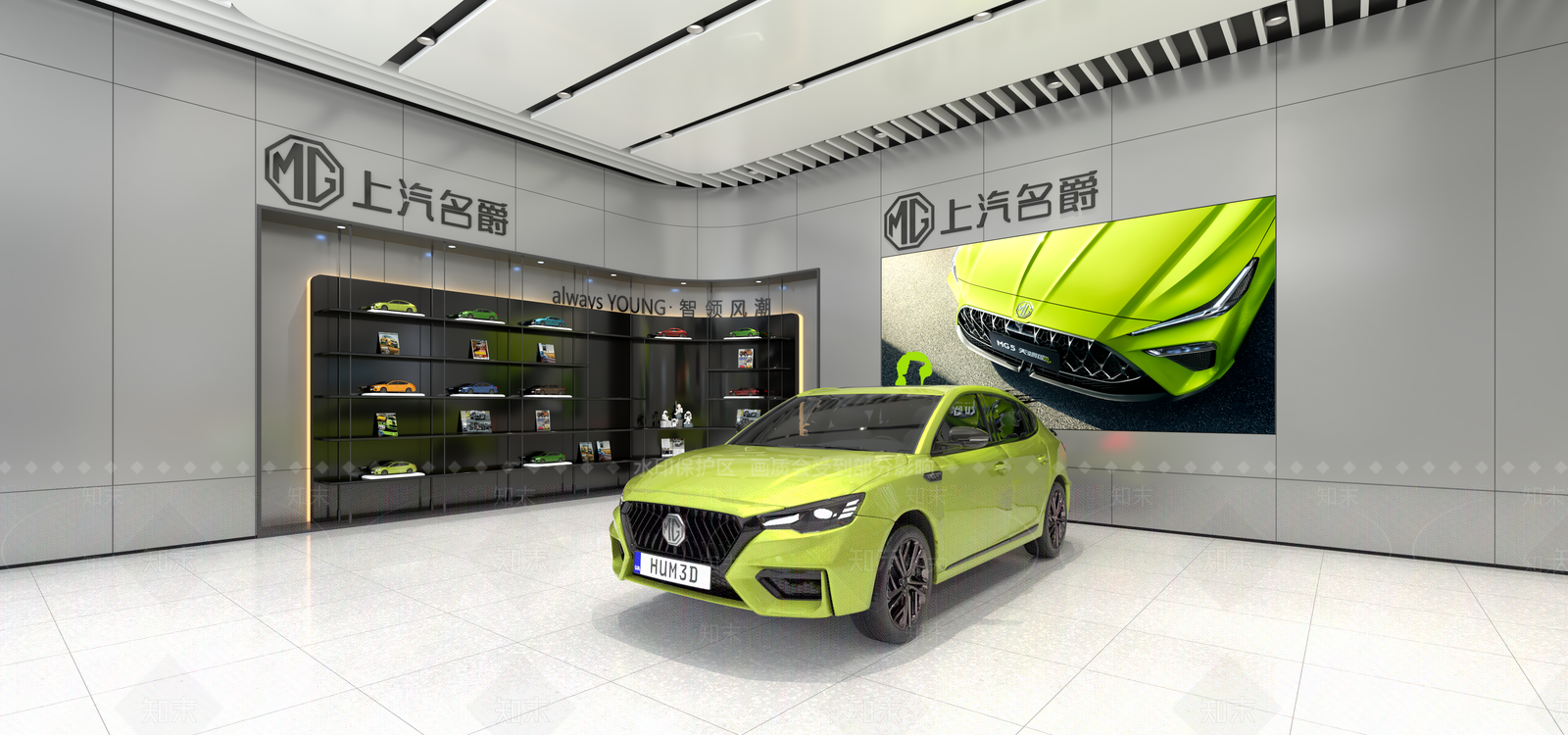 现代极简汽车4S店SU模型下载【ID:1203534177】