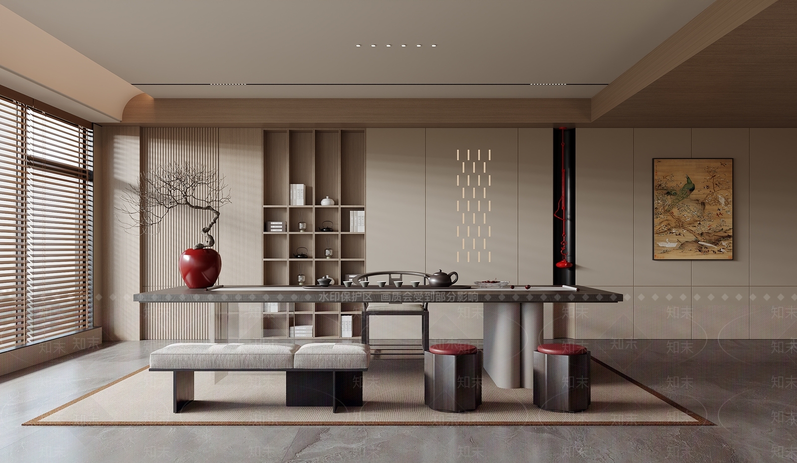 新中式茶室3D模型下载【ID:1203534476】