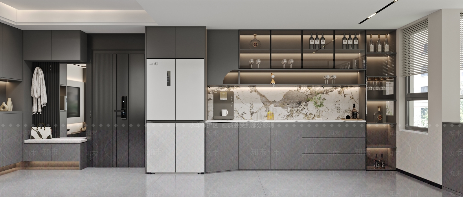 现代意式家居餐厅3D模型下载【ID:1203536569】