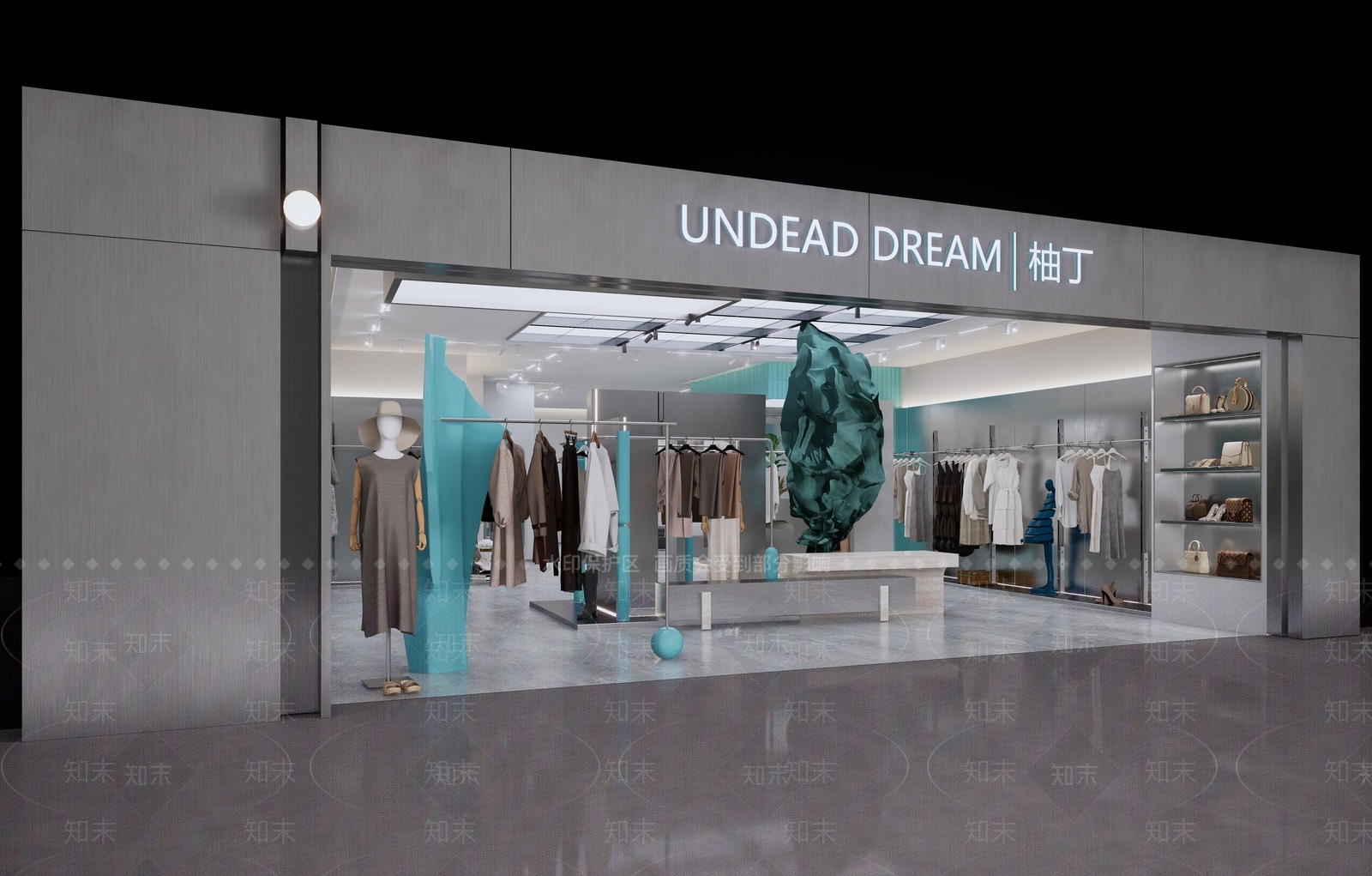 现代服装店SU模型草图