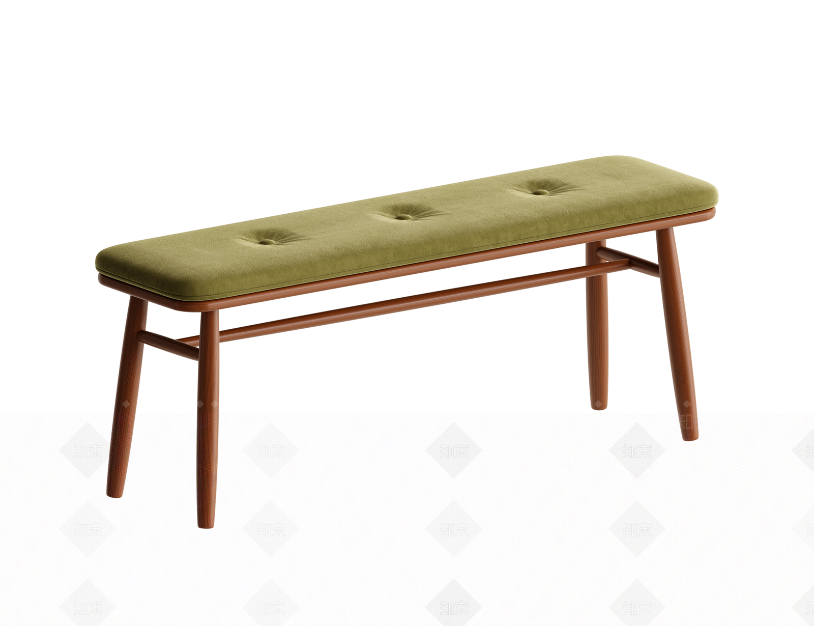 法式复古床尾凳SU模型下载【ID:1203537218】