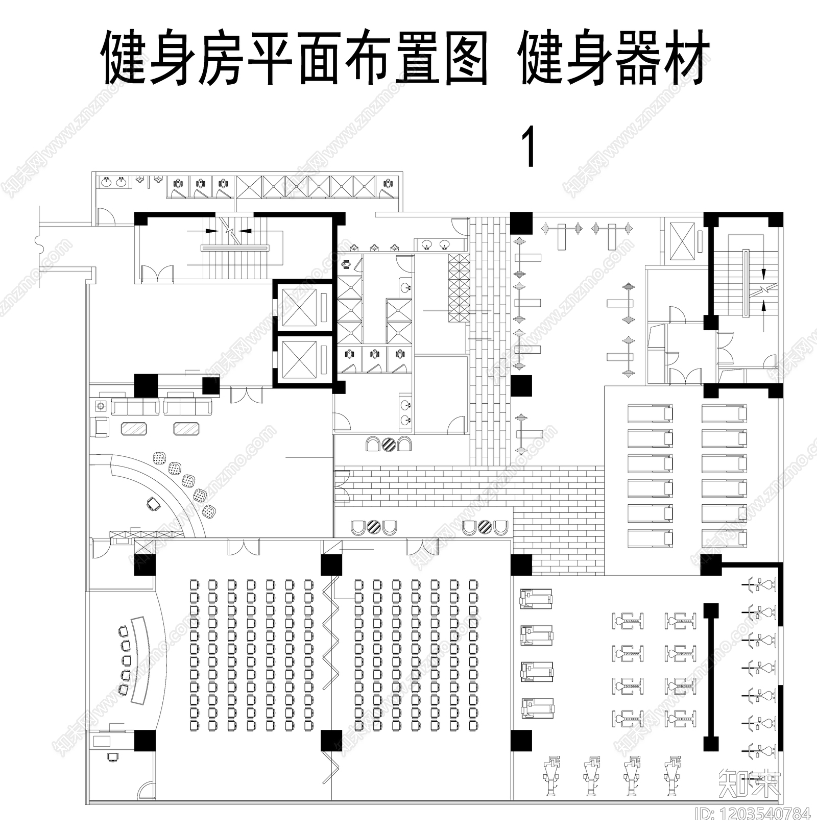 现代极简运动器材施工图下载【ID:1203540784】