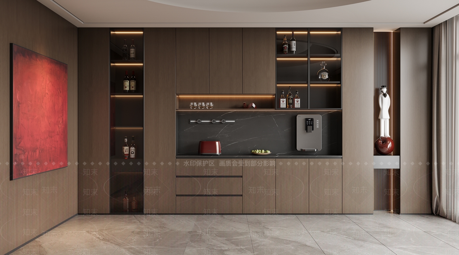 现代意式酒柜3D模型下载【ID:1203546543】