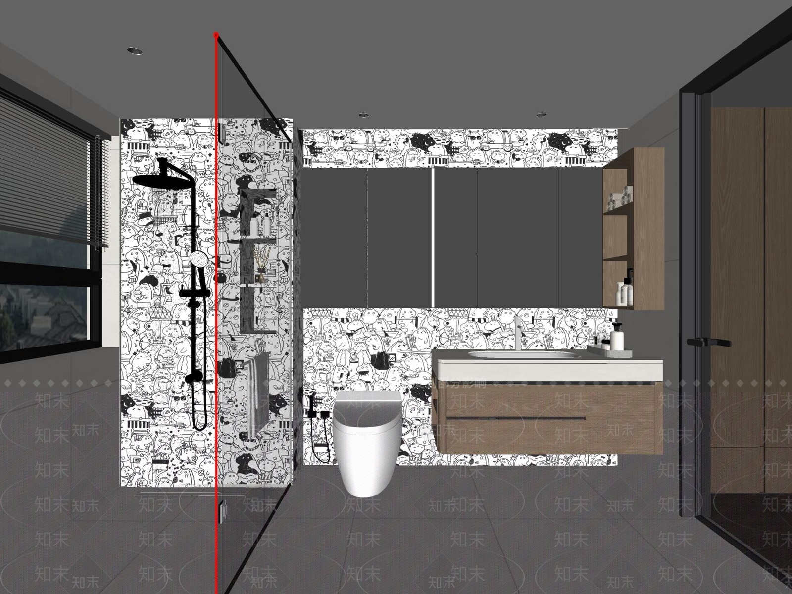 现代卫生间SU模型下载【ID:1203546548】