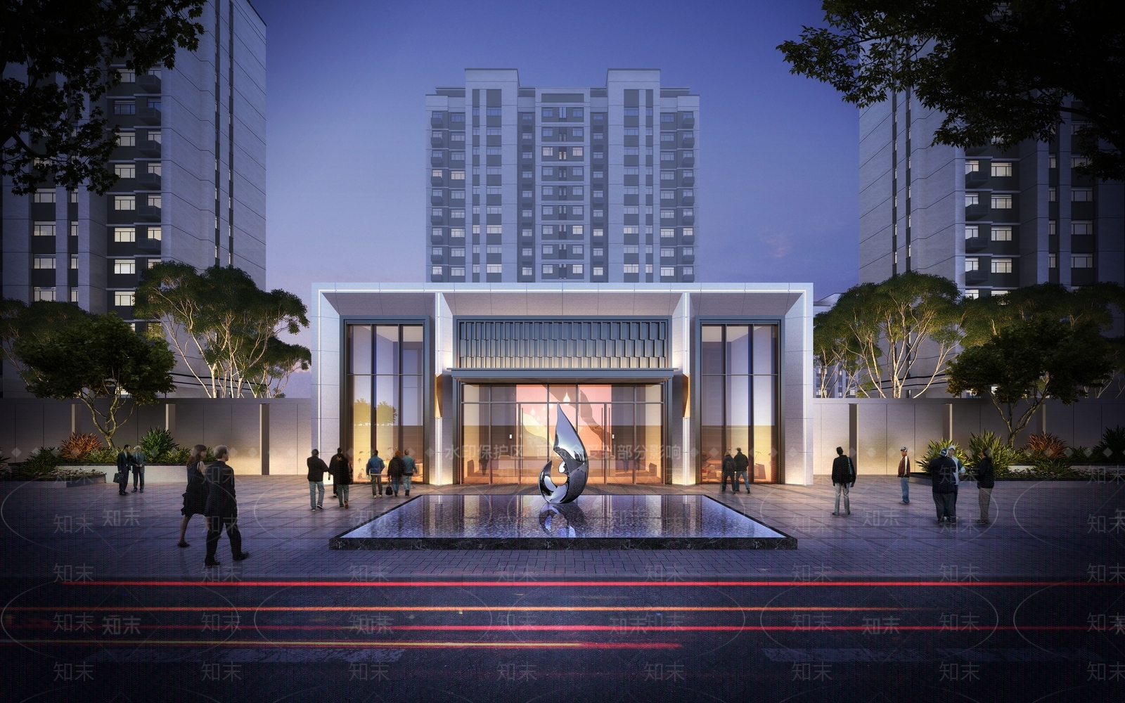 新中式售楼处外观3D模型下载【ID:1203546756】