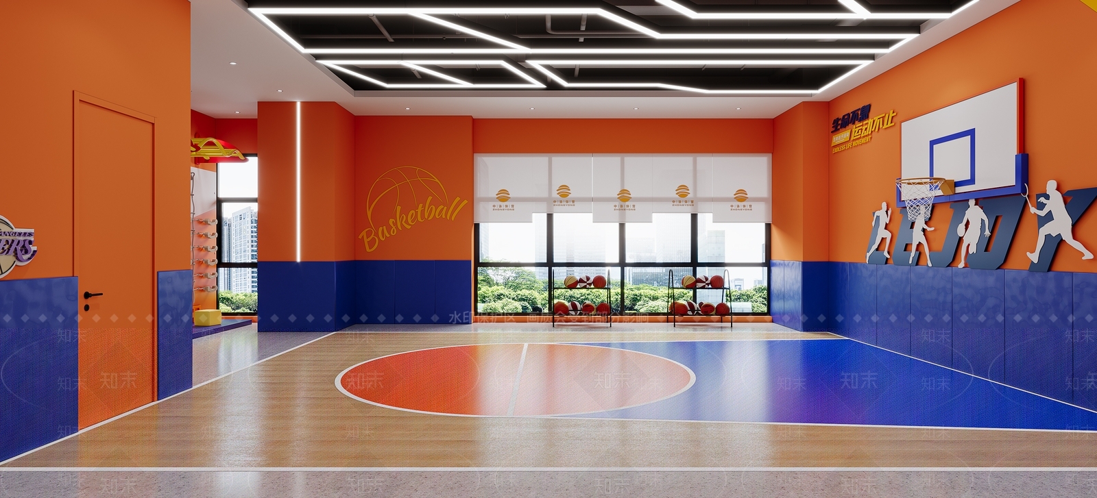 现代篮球场3D模型下载【ID:1203550578】