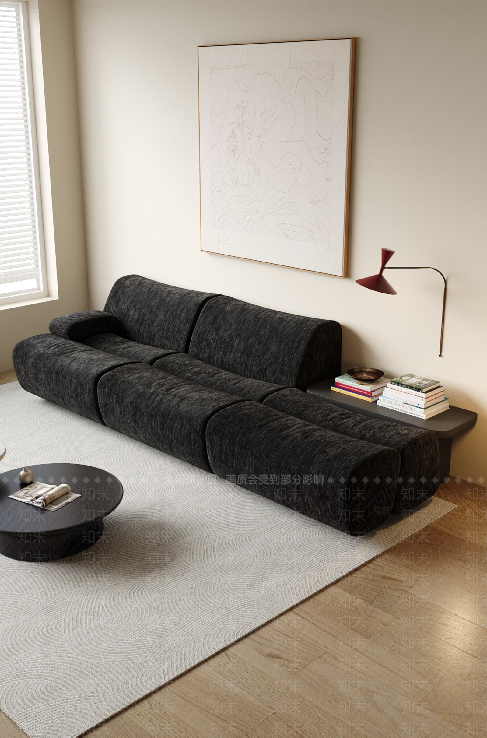 复古极简多人沙发3D模型下载【ID:1203551024】