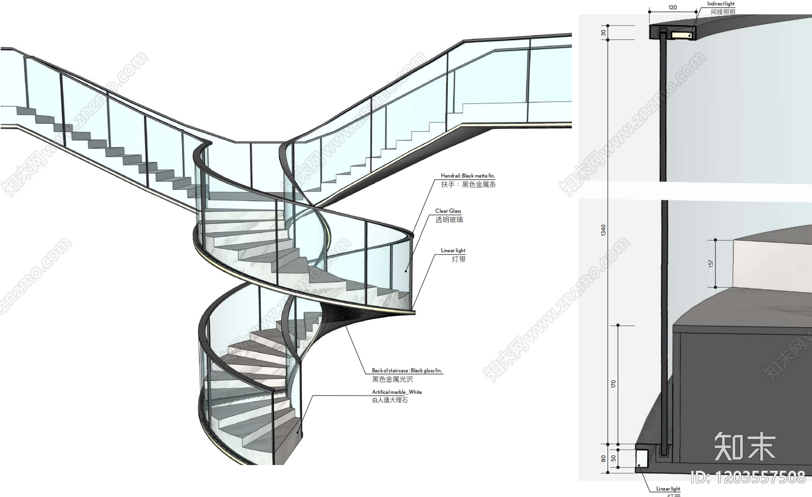 现代楼梯节点施工图下载【ID:1203557508】