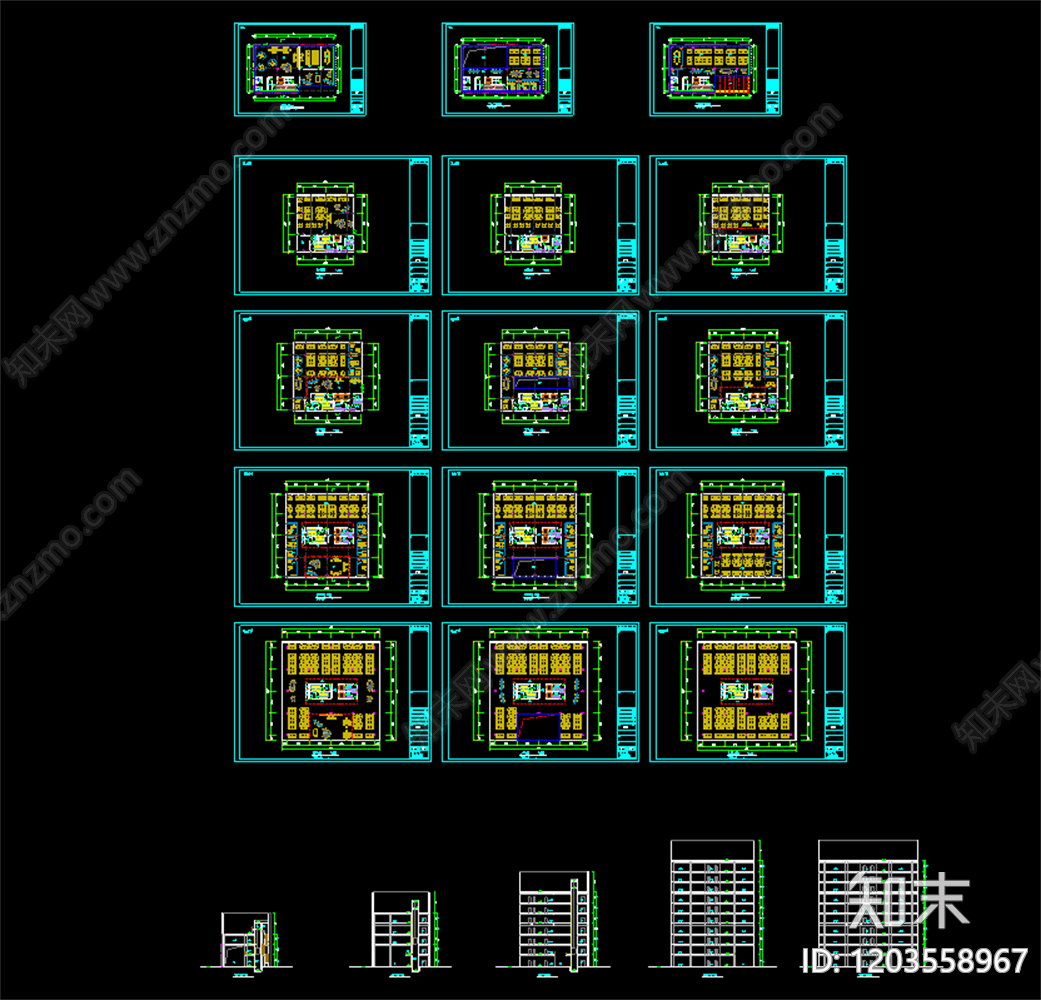 现代产业园建筑施工图下载【ID:1203558967】