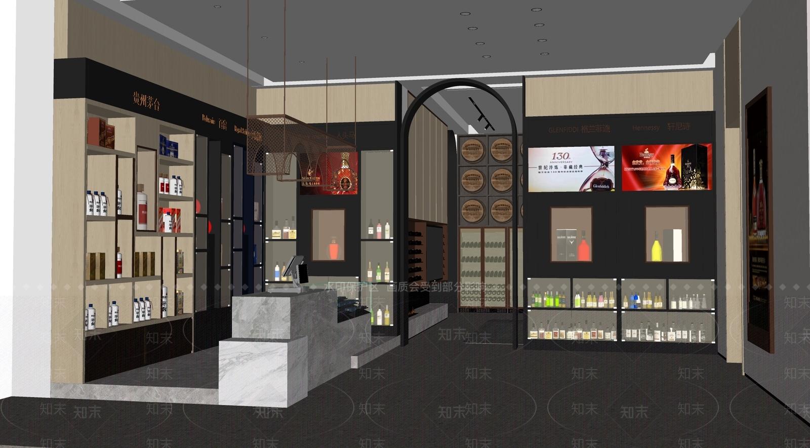 现代轻奢烟酒店SU模型下载【ID:1203560202】