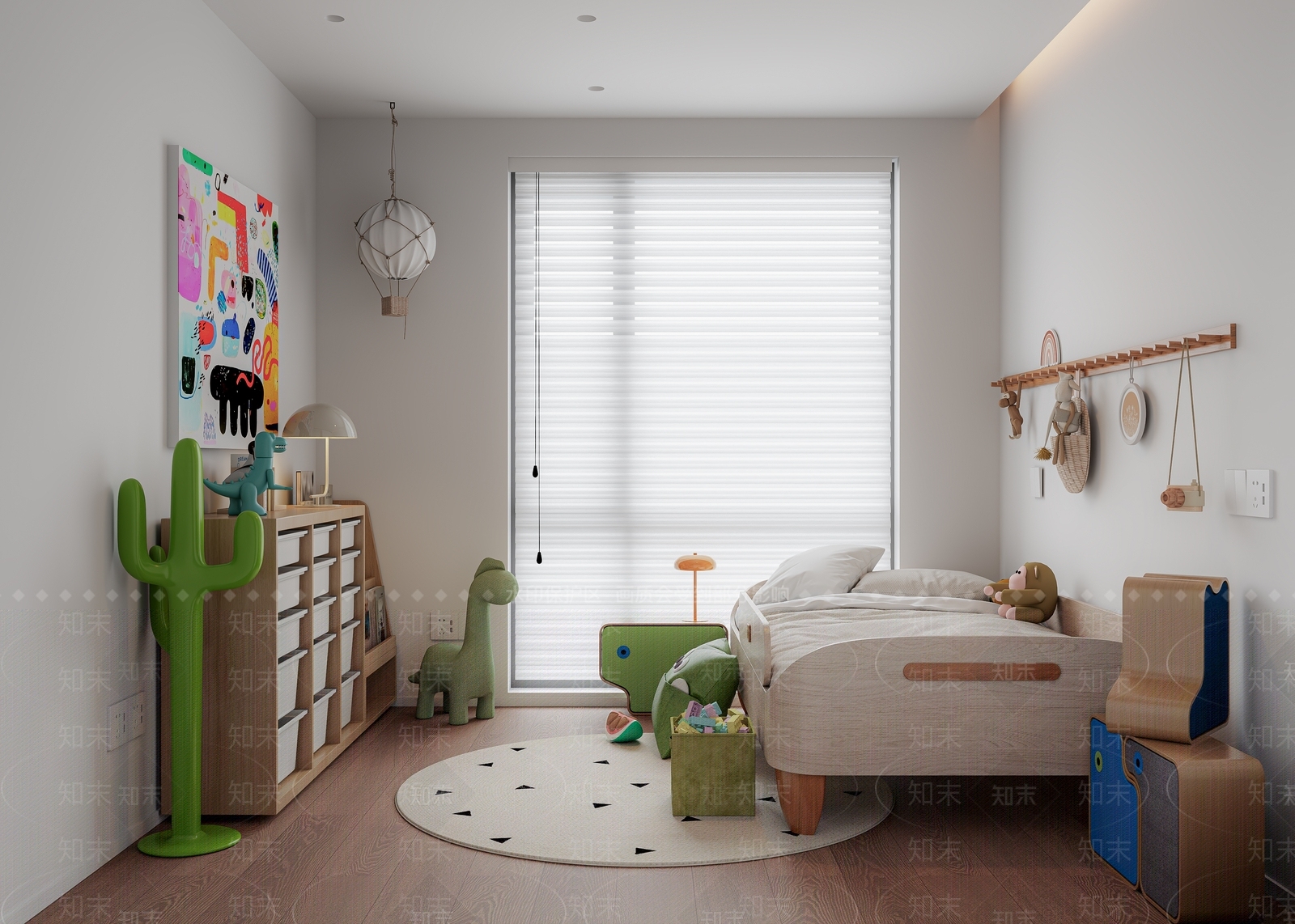 现代通用儿童房3D模型下载【ID:1203560929】