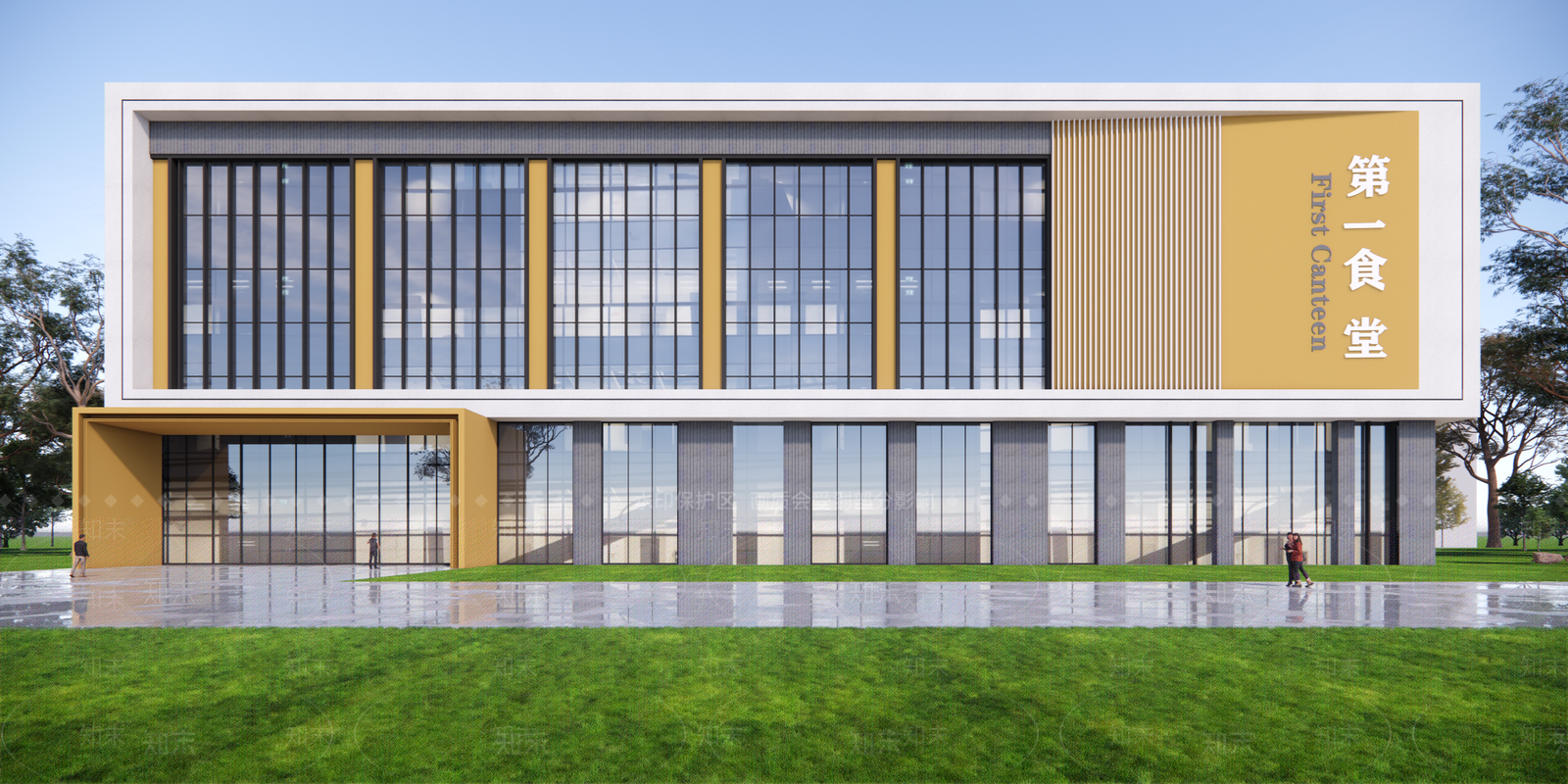 现代学校建筑SU模型下载【ID:1203564918】