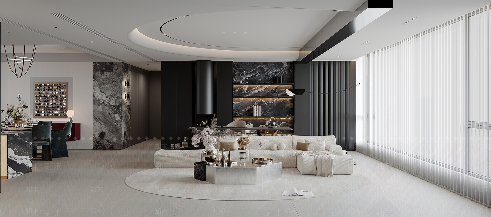 现代家居客厅3D模型下载【ID:1203567872】