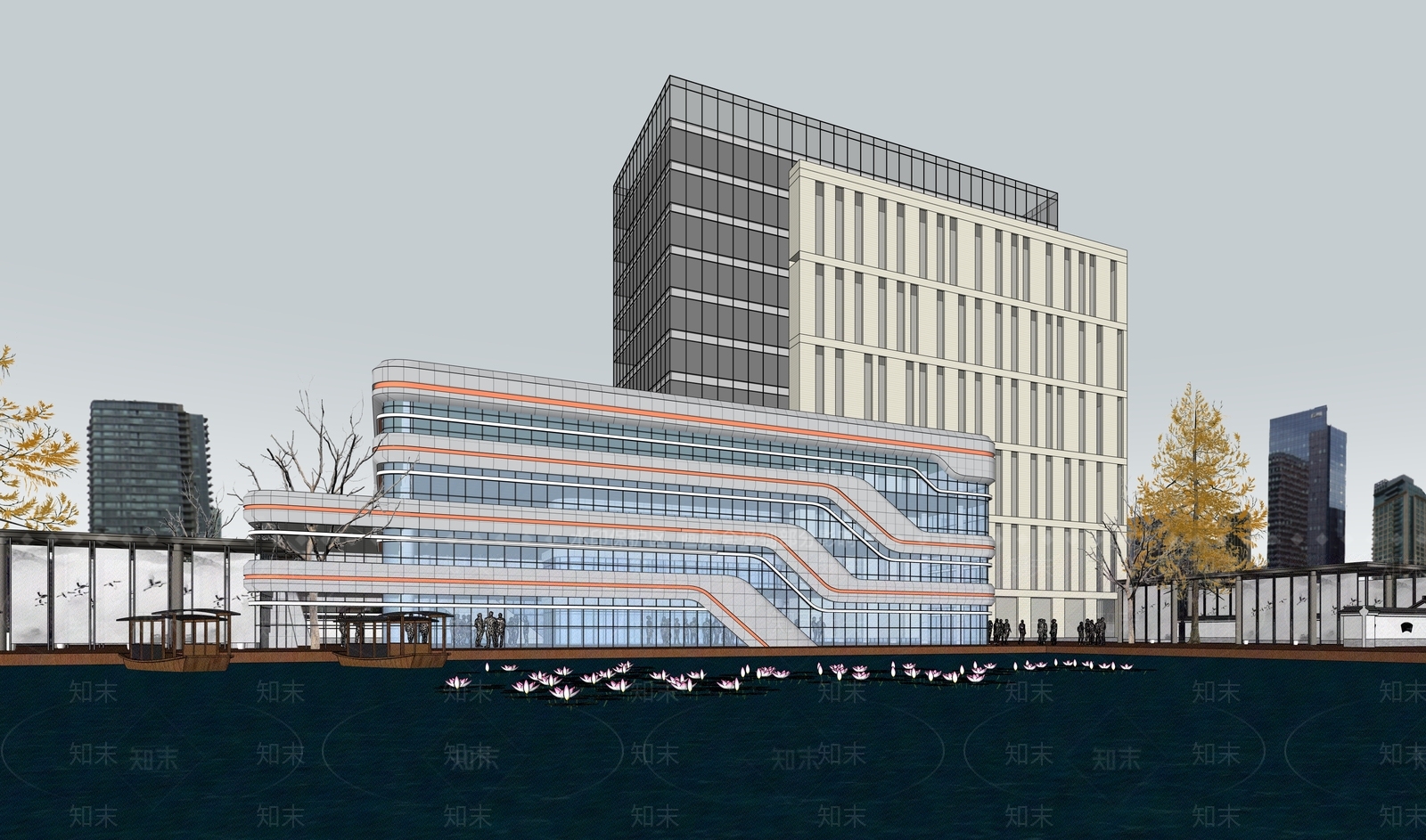 现代酒店建筑SU模型下载【ID:1203568902】
