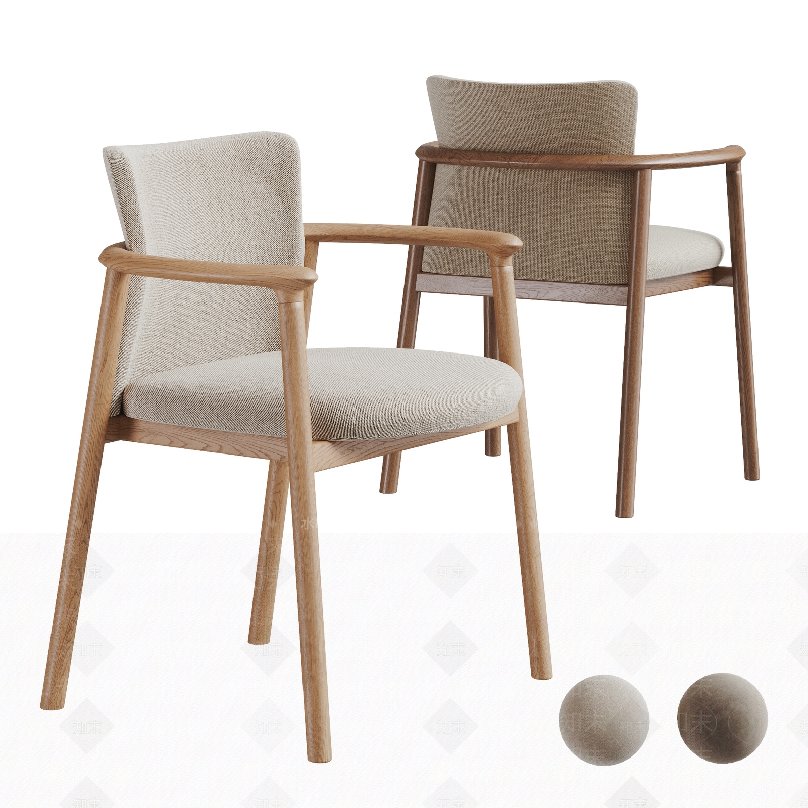 现代原木餐椅SU模型下载【ID:1203727379】