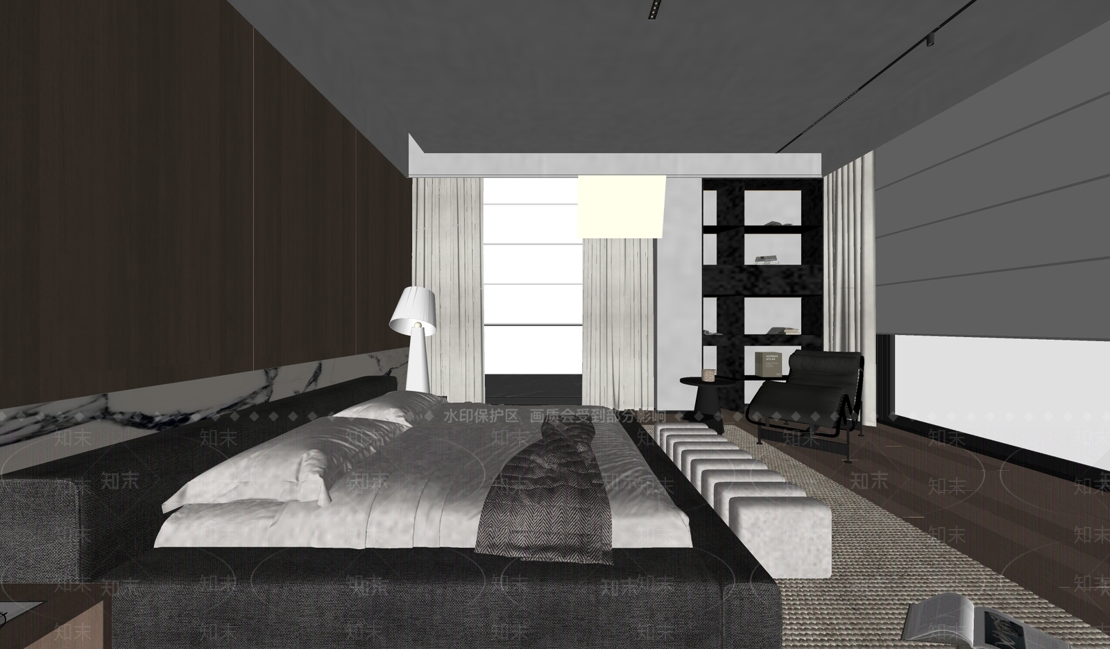 意式家居卧室SU模型下载【ID:1203574224】