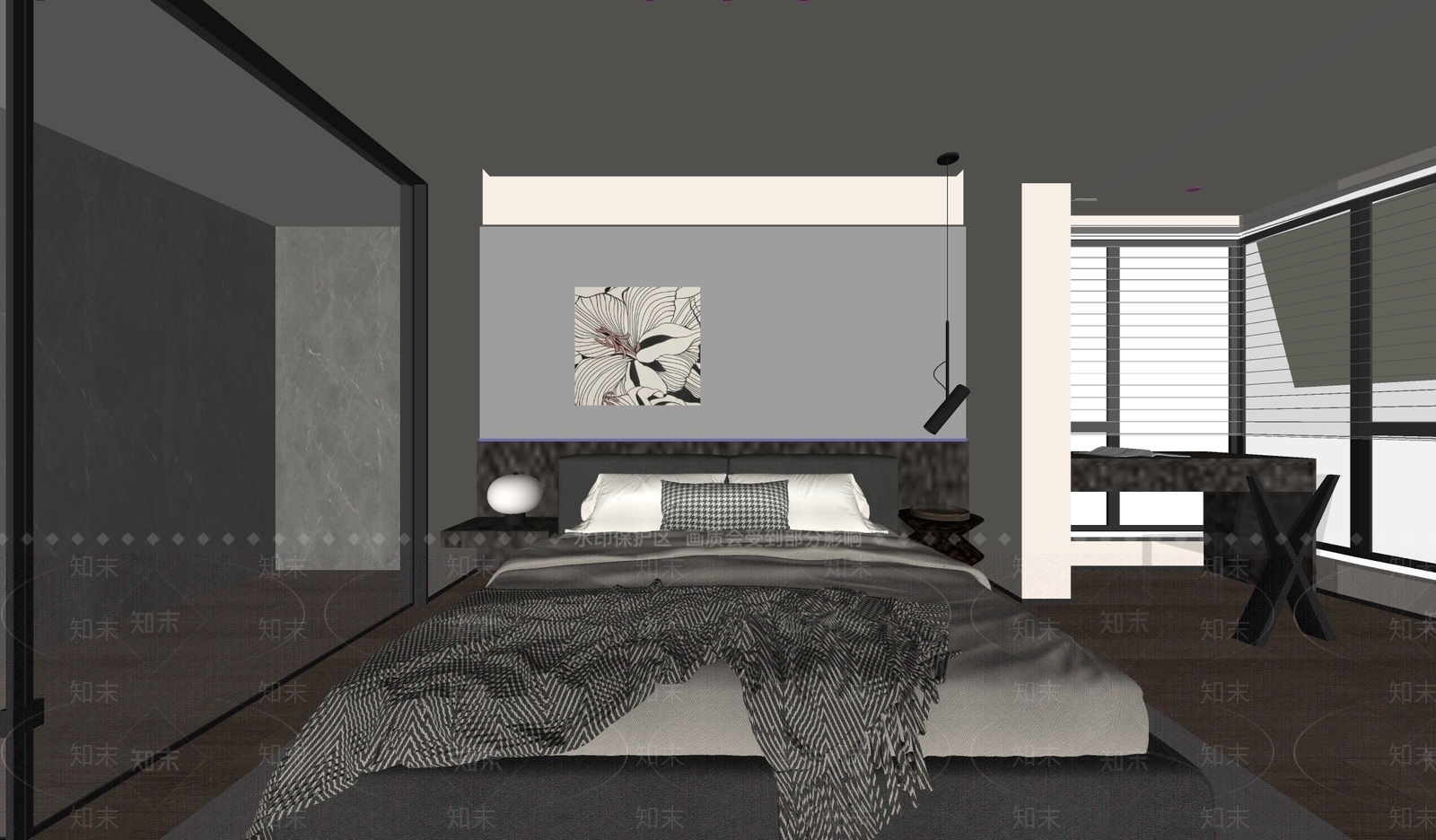 现代家居卧室SU模型下载【ID:1203575345】