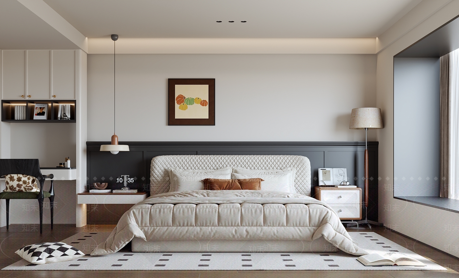 现代法式家居卧室3D模型下载【ID:1203574997】