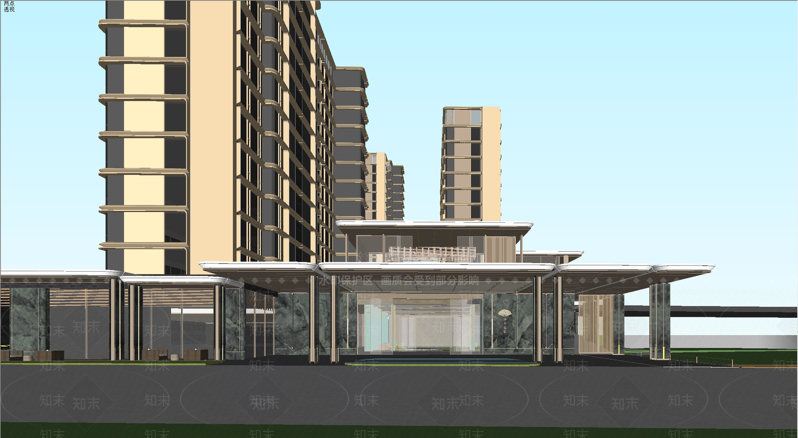现代简约小区建筑SU模型下载【ID:1203575187】