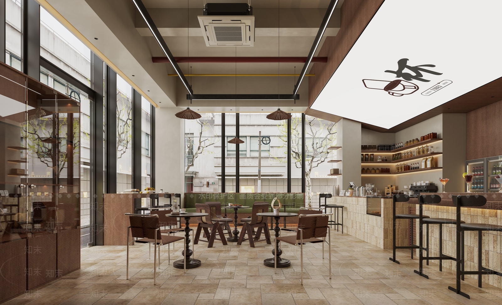 复古中古咖啡厅SU模型下载【ID:1203575542】