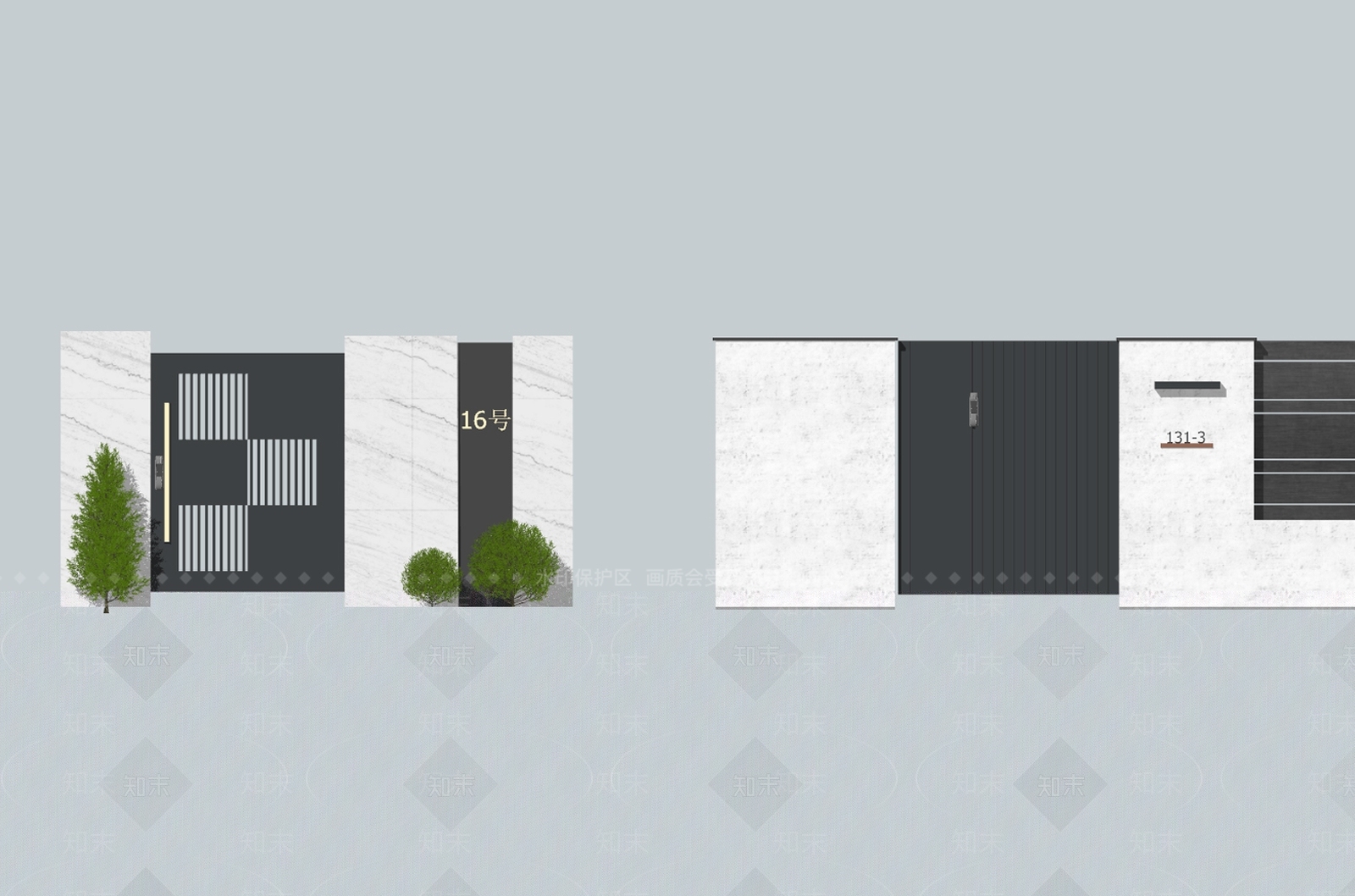 现代庭院小品SU模型下载【ID:1203576580】
