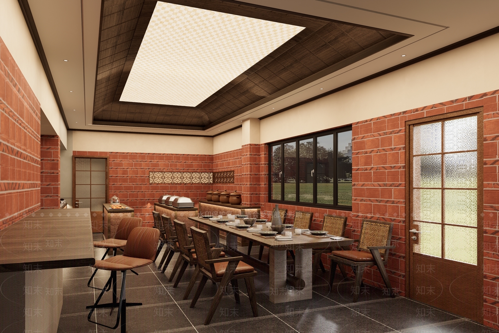 新中式中式茶餐厅SU模型下载【ID:1203576706】