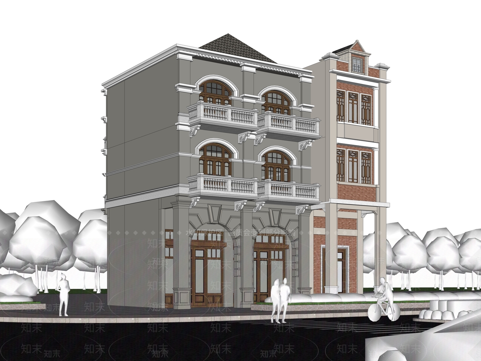 新中式美式其他商业建筑SU模型下载【ID:1203577335】