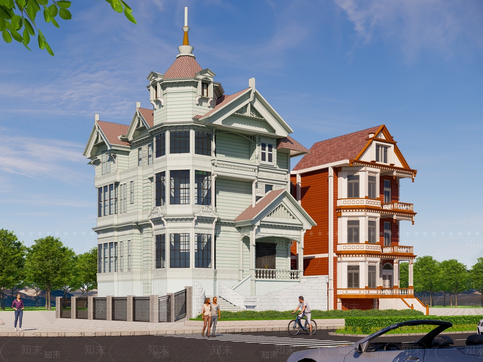 北欧欧式多层住宅SU模型下载【ID:1203577803】