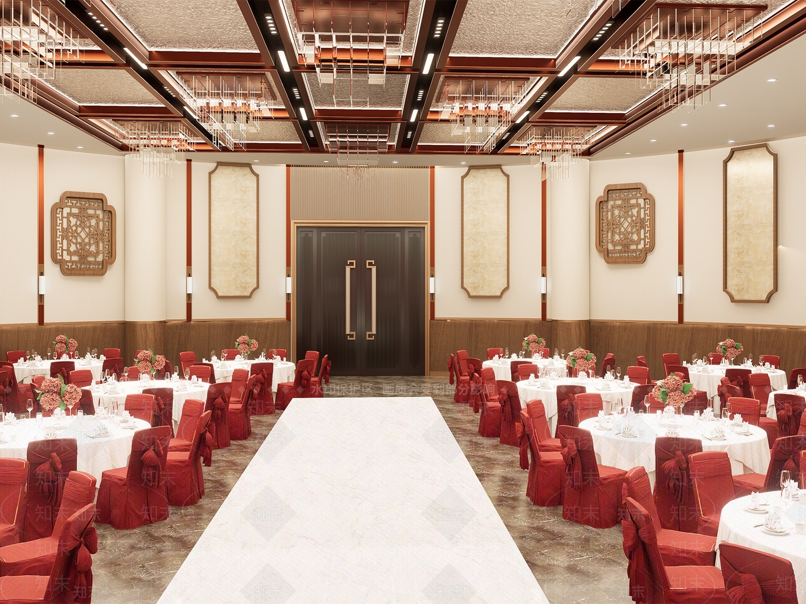 新中式宴会厅SU模型下载【ID:1204696189】