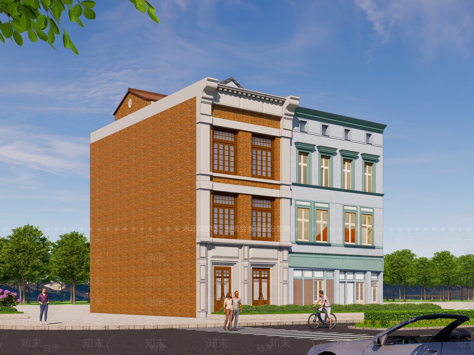 欧式复古多层住宅SU模型下载【ID:1203578343】