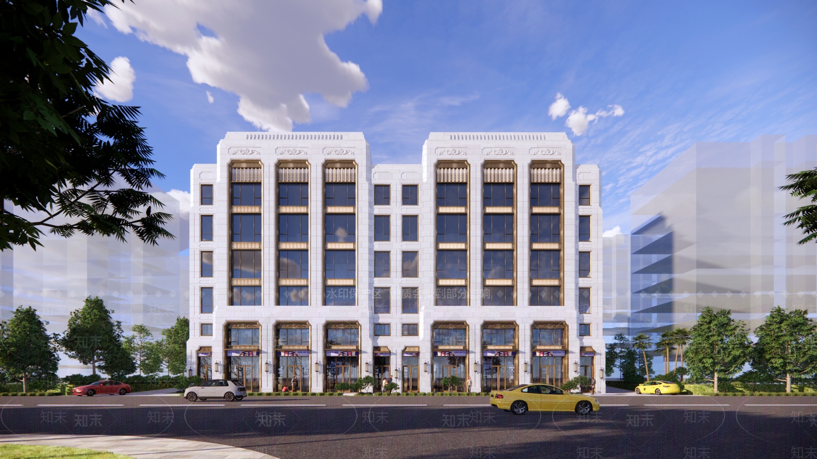 美式欧式办公楼SU模型下载【ID:1203579062】