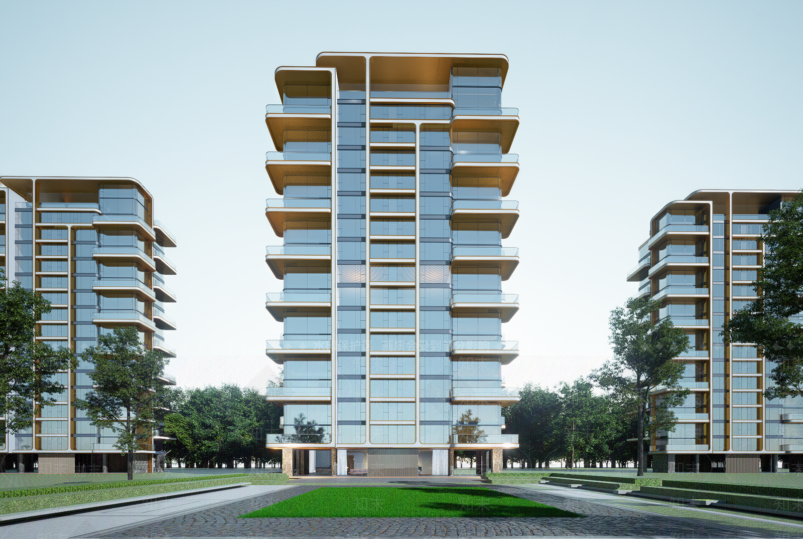 现代小高层住宅楼SU模型下载【ID:1203581449】