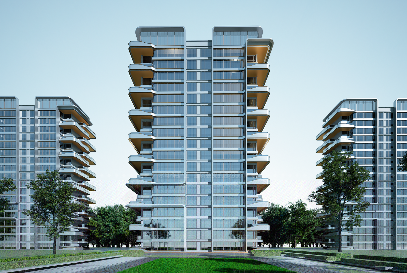 现代小高层住宅楼SU模型下载【ID:1203581881】