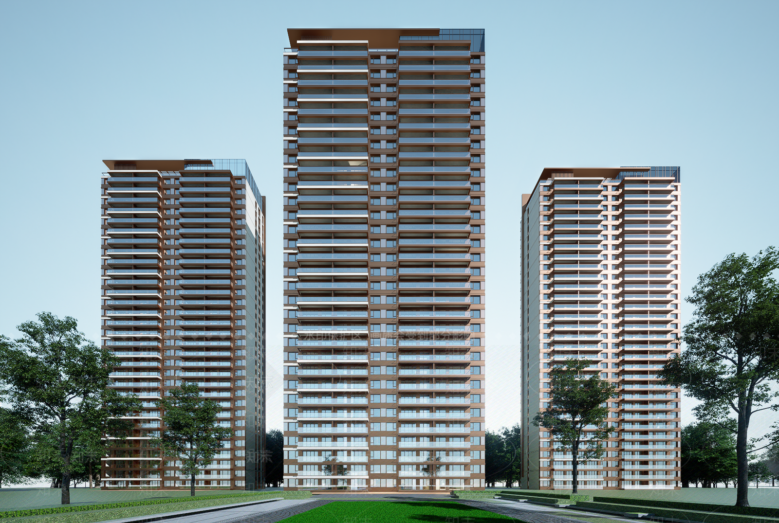 现代高层住宅SU模型下载【ID:1203582845】