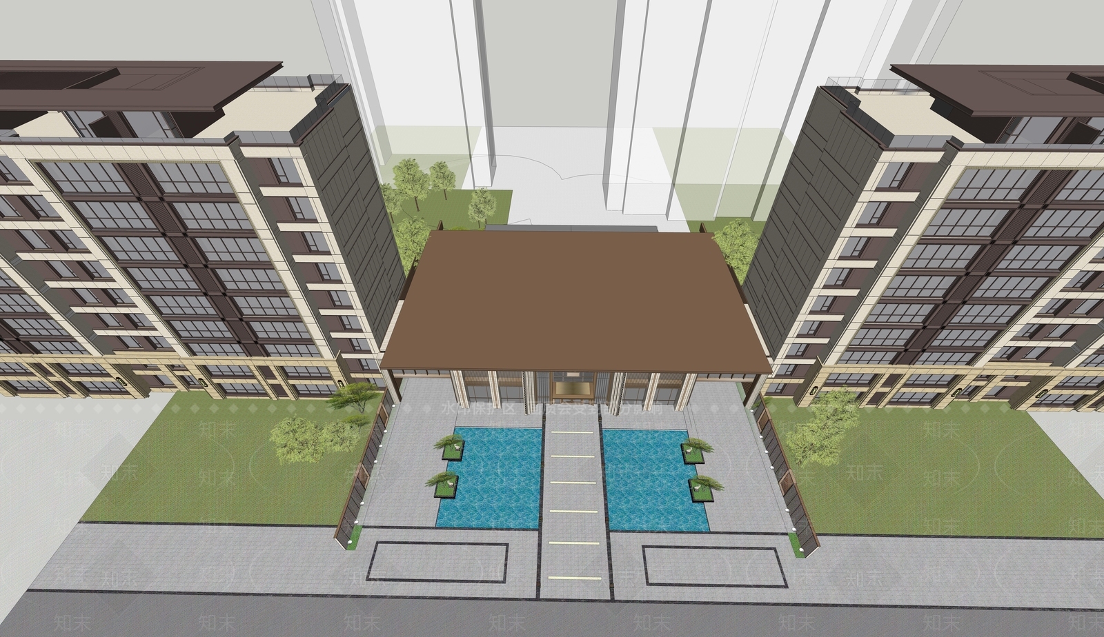 新中式小公建SU模型下载【ID:1203587222】