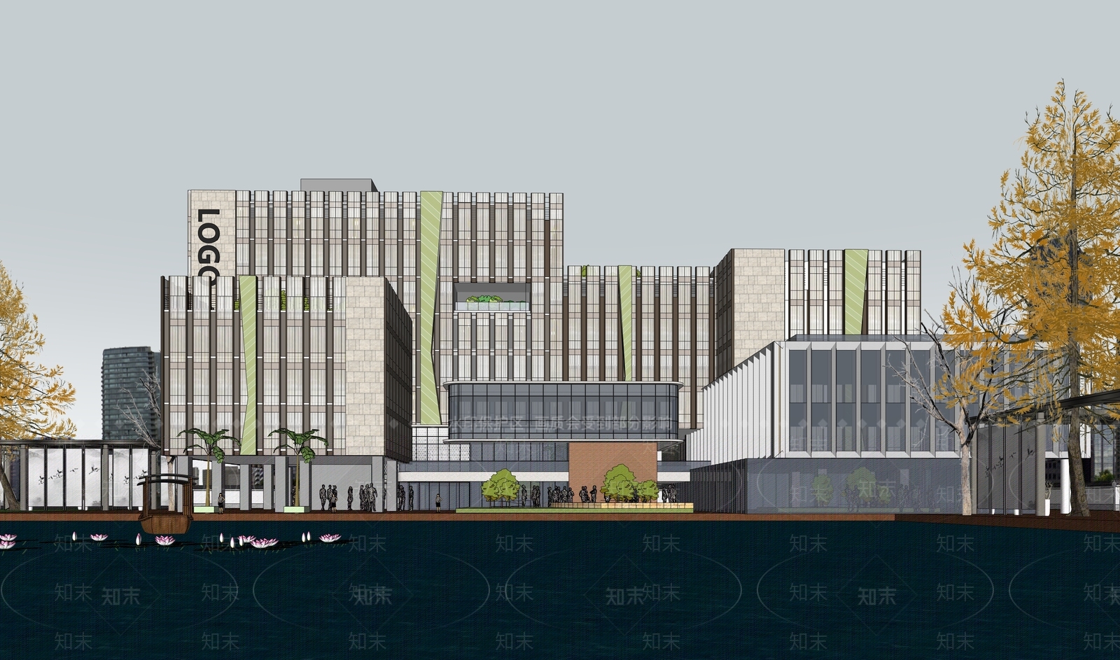 现代酒店建筑SU模型下载【ID:1203589935】