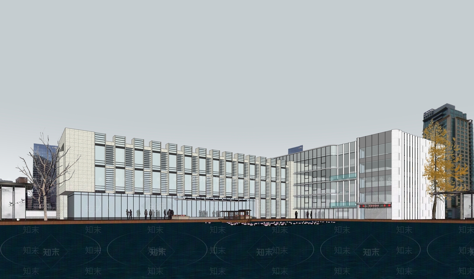 现代办公楼SU模型下载【ID:1203589958】
