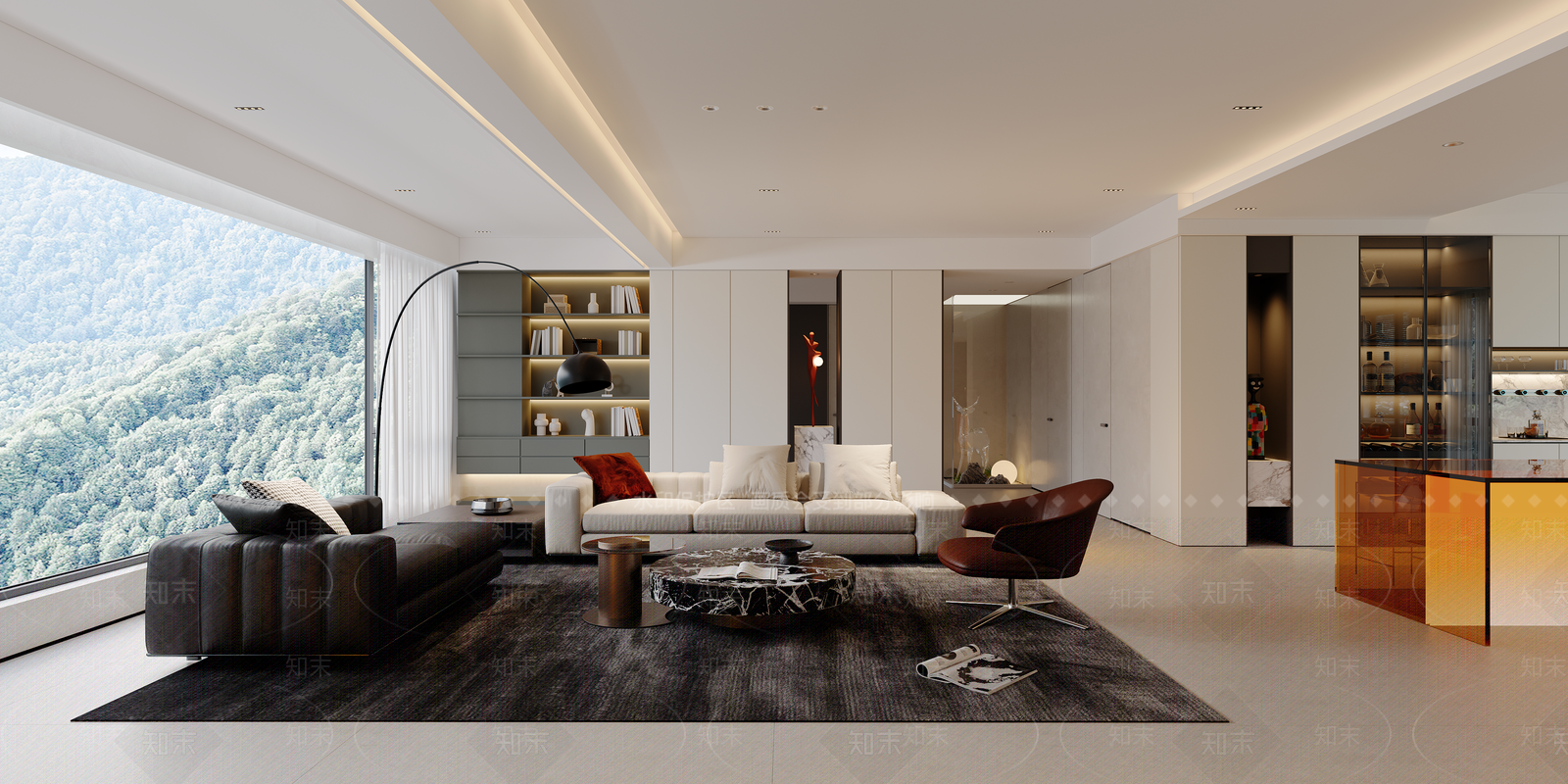 玻璃展示柜书柜3D模型下载【ID:1227560935】