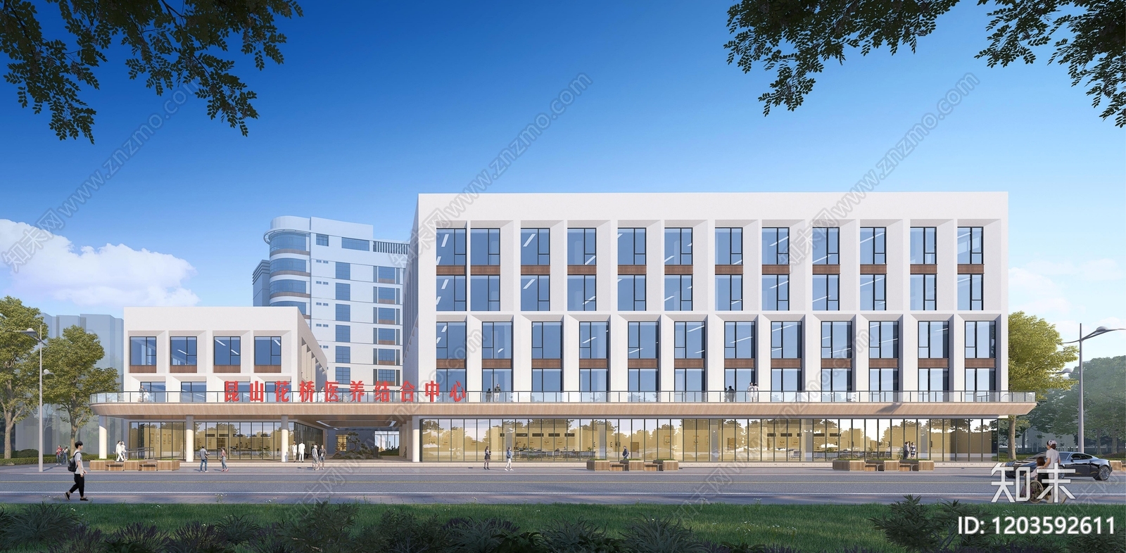 现代新中式医院建筑下载【ID:1203592611】