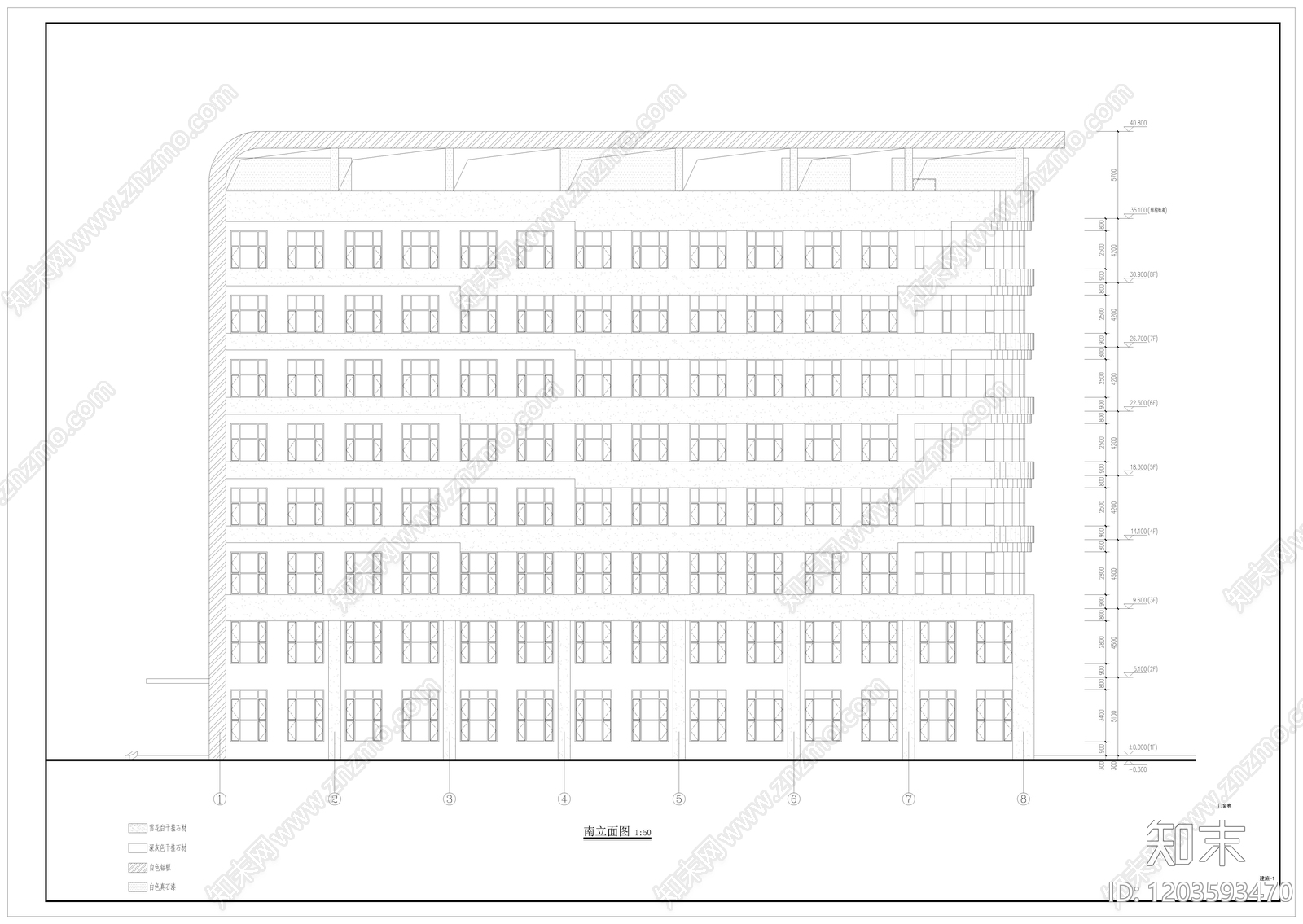 现代医院建筑cad施工图下载【ID:1203593470】