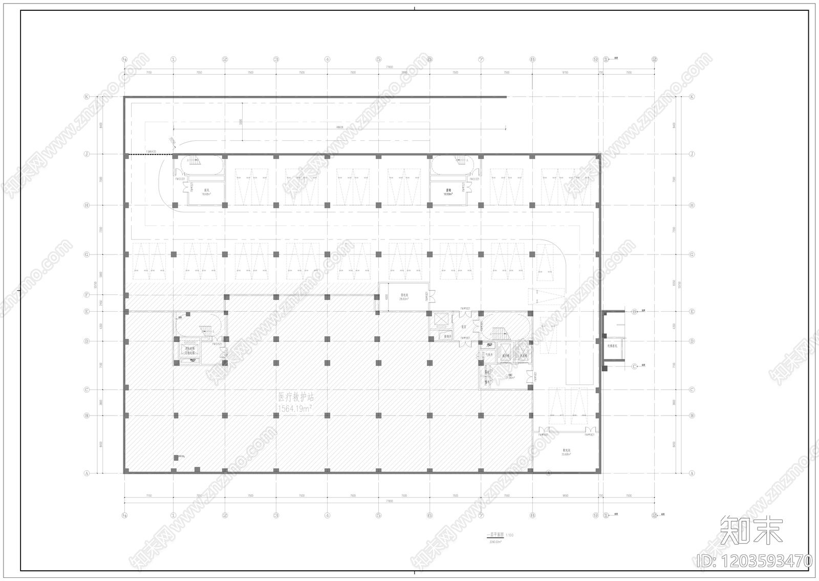 现代医院建筑cad施工图下载【ID:1203593470】
