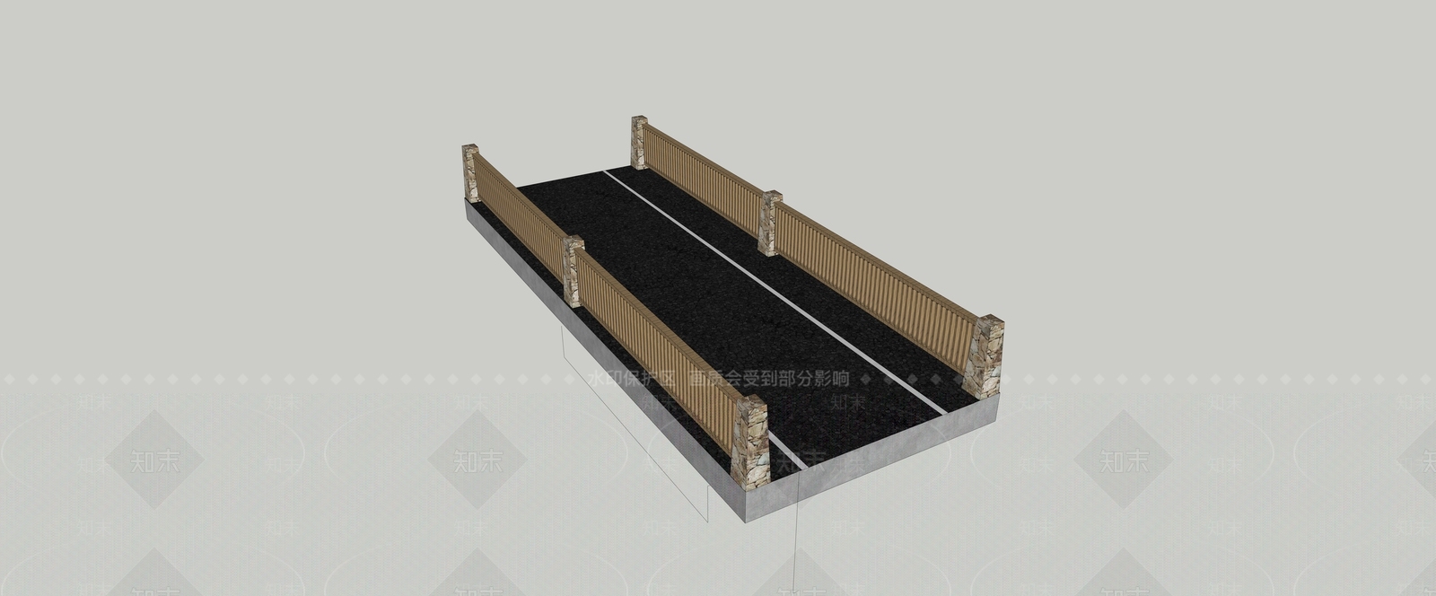 现代景观桥SU模型下载【ID:1203594912】