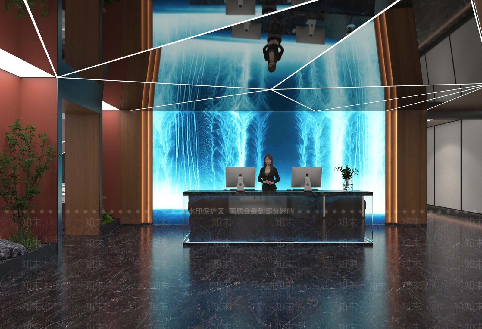现代简约足浴店3D模型下载【ID:1203597406】