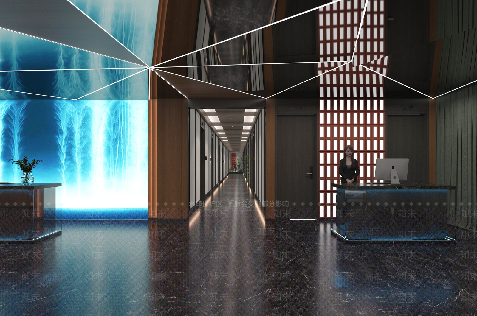 现代简约足浴店3D模型下载【ID:1203597406】