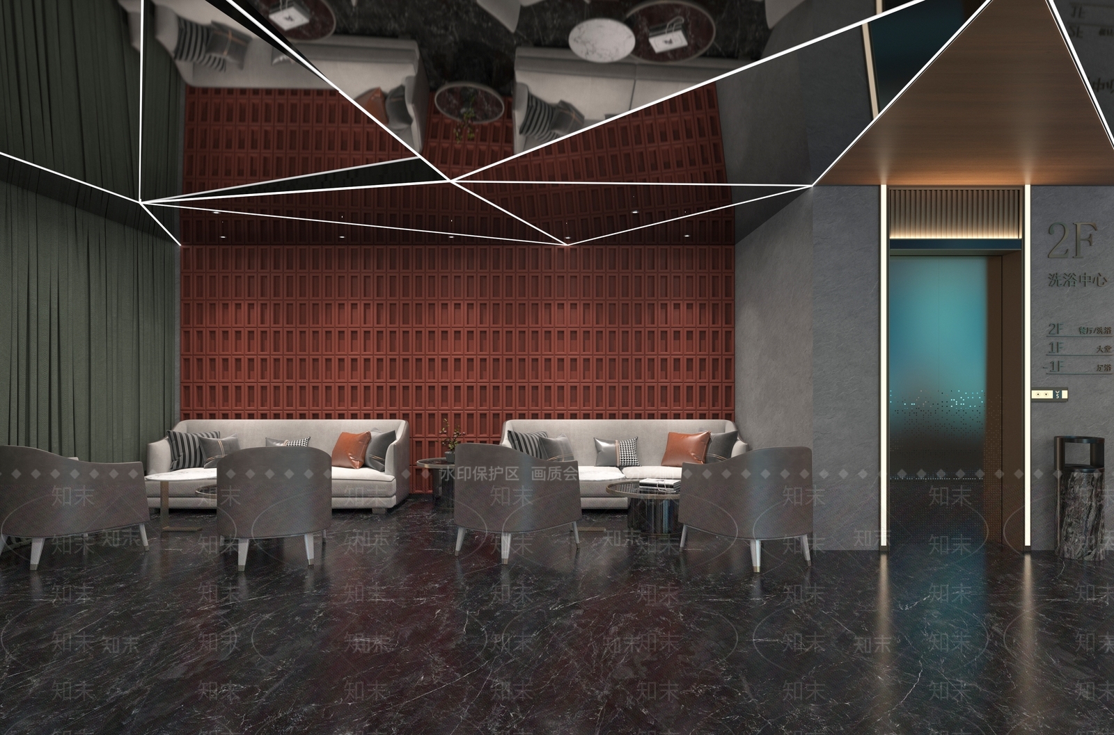现代简约足浴店3D模型下载【ID:1203597406】